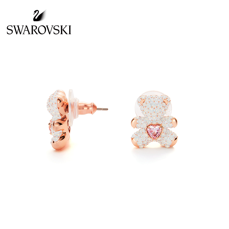 FLASH SALE 100% Swarovski Bông Tai Cá Tính Nữ TEDDYHơi thở sống động Gấu bông dễ thương như trẻ con FASHION Earrings trang sức đeo Trang sức