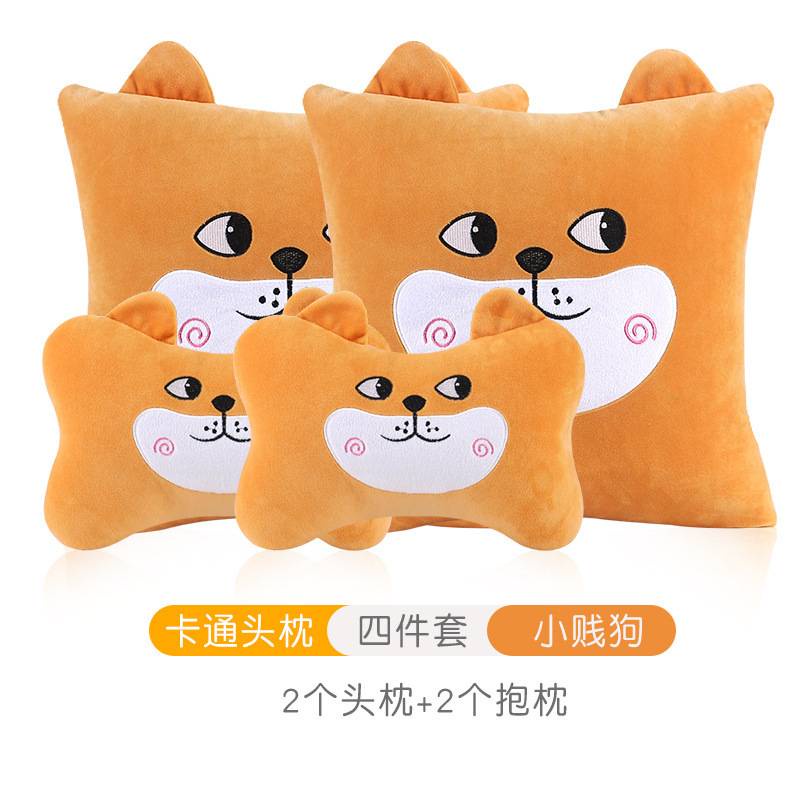 Set Gối Tựa Đầu Tựa Lưng Trên Oto Hình Hoạt Hình Dễ Thương