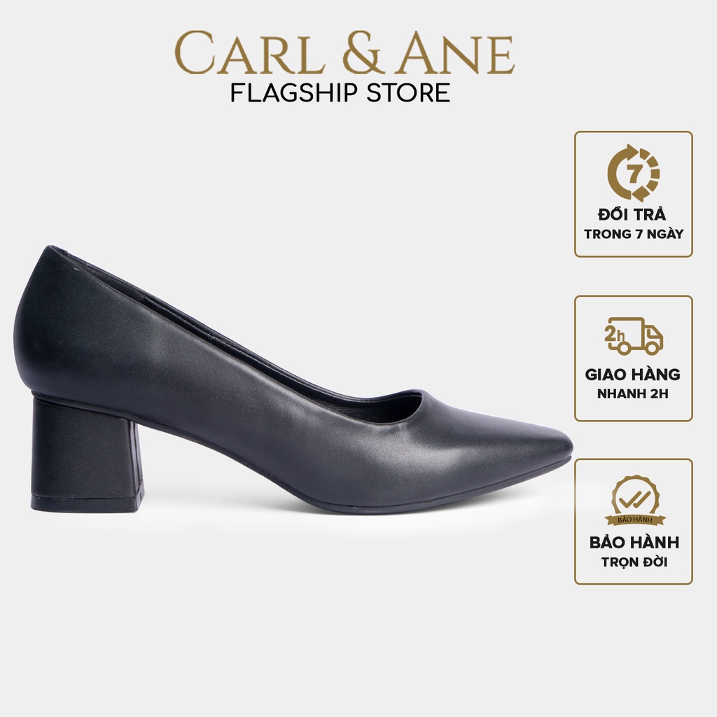 Carl & Ane - Giày cao gót bít mũi cao 5cm màu đen _ thumbnail