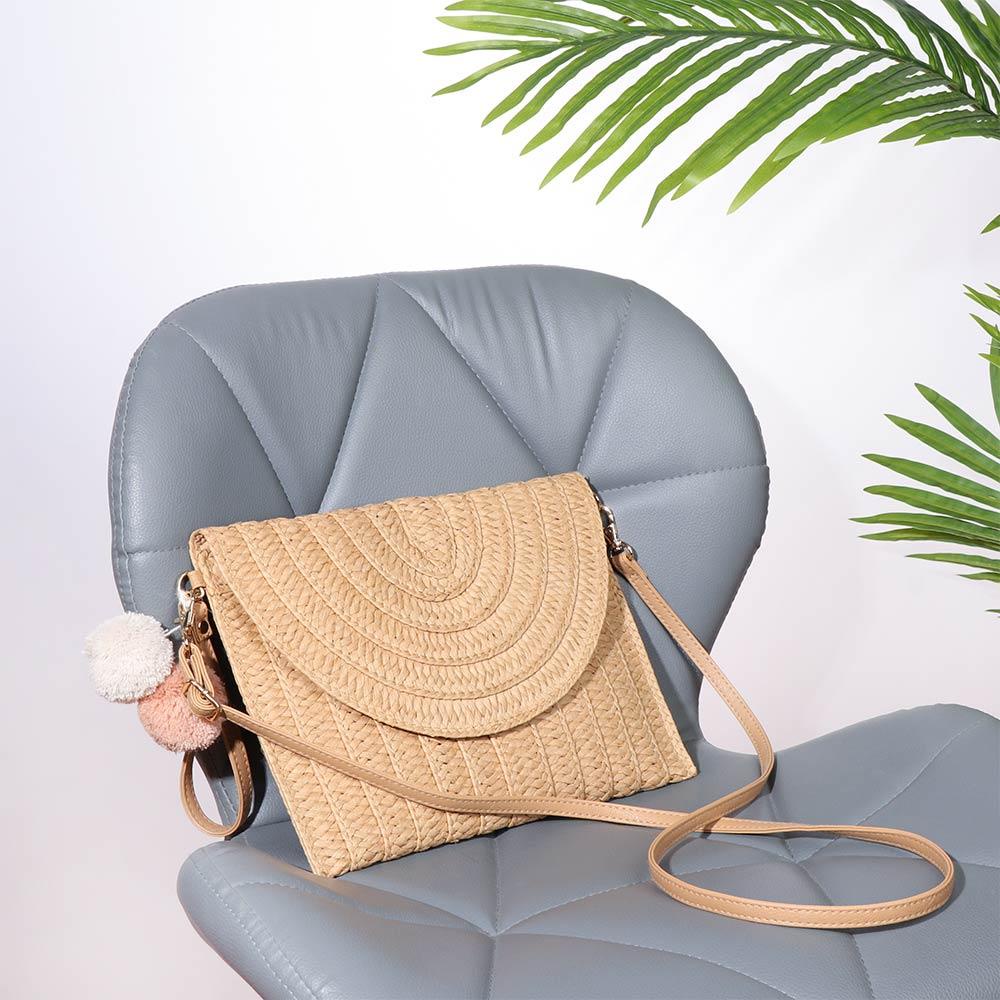 Túi Cói Đan Thủ Công Xinh Xắn Hợp Thời Trang Cho Bạn Gái