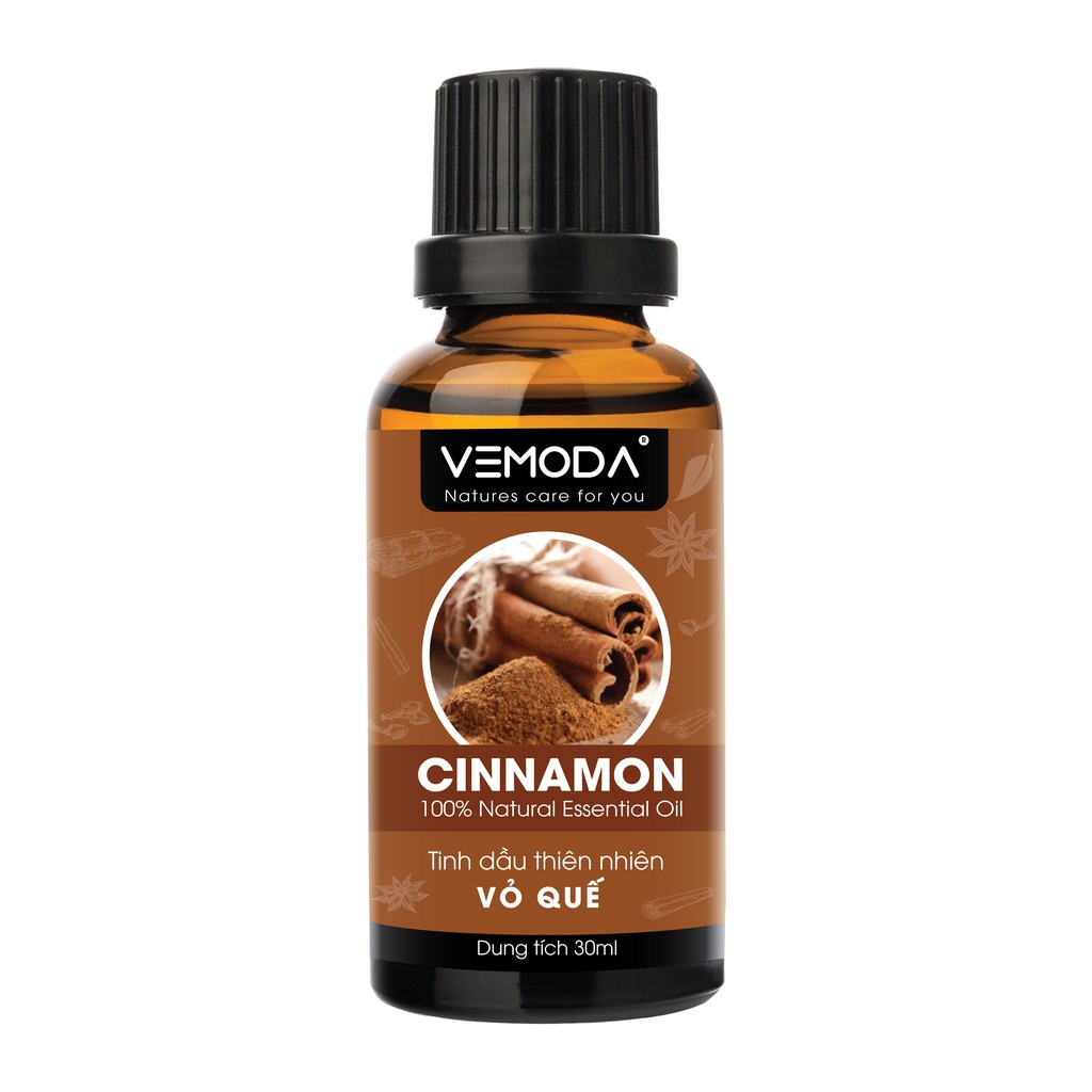 Tinh dầu Vỏ quế nguyên chất VEMODA 30ML giúp cải thiện giấc ngủ, hết cảm lạnh, giảm đau nhức, giảm mỡ bụng hiệu quả
