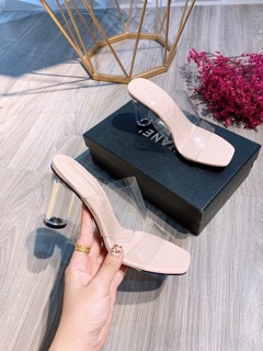 Guốc cao gót 2 quai trong