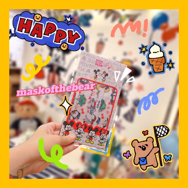Khẩu trang Mickey Chính Hãng trẻ em và người lớn Mask of the Bear