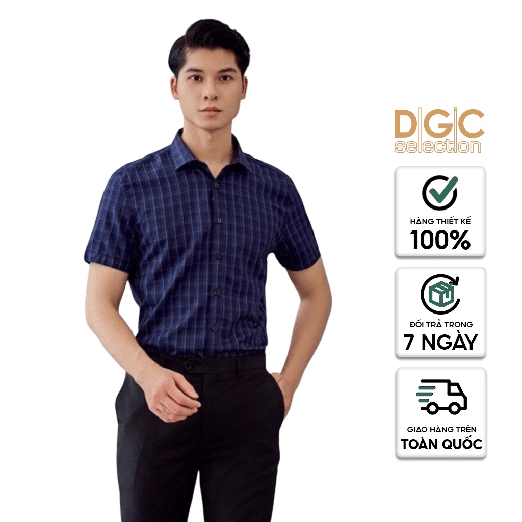 Áo sơ mi nam DGCs ngắn tay form Slim fit SASNBB13M