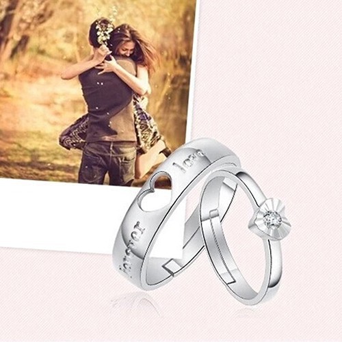 Nhẫn Mạ BạC HìNh TráI Tim Cho CặP Đôi