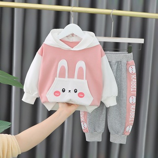 Bộ nỉ da cá cho bé gái 1-5 tuổi, sét 2 món cho bé áo hoodie quần nỉ cho bé siêu xinh