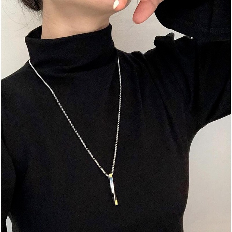 Vòng cổ bằng thép titan mặt dây hình xoắn ốc đơn giản phong cách hip hop thời trang cho nam nữ