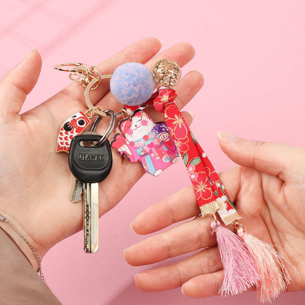 Móc Khóa Hình Mèo Cầu Vồng May Mắn Dễ Thương