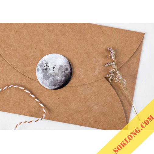 Bộ Sticker hình dán mặt trăng - Nhãn dán trang trí sổ, bưu thiệp, cốc đa năng Tuệ Minh