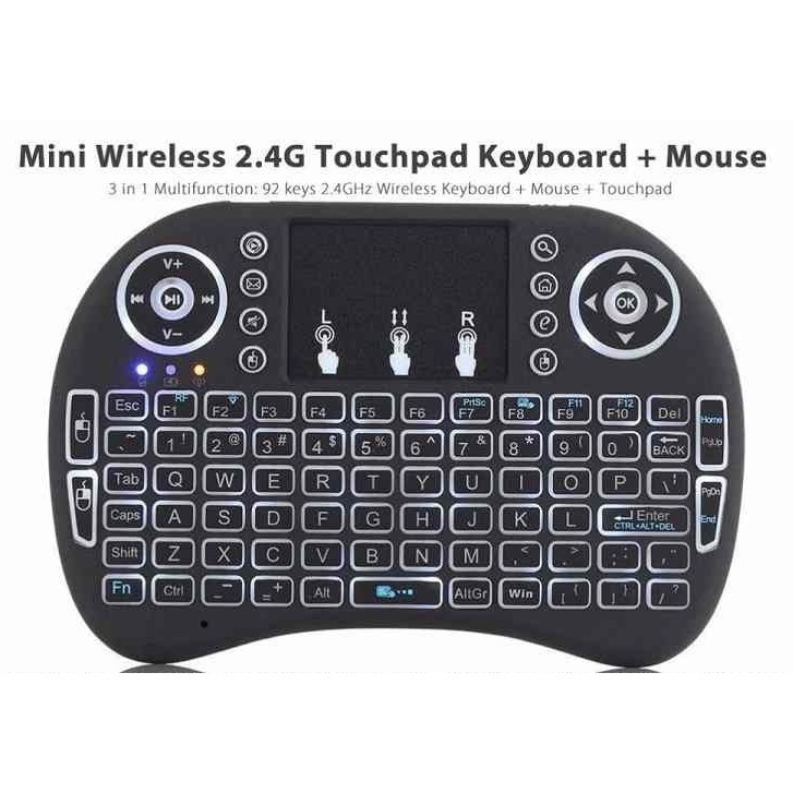 Chuột Bay Kiêm Bàn Phím Không Dây i8 Cho Smart Tivi & Android Box  có kèm pin sạc lithium -dc2586.