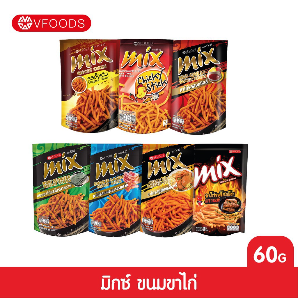 Bánh Snack que cọng nhập khẩu Thái Lan MIX 60g | Vị Ớt Cay