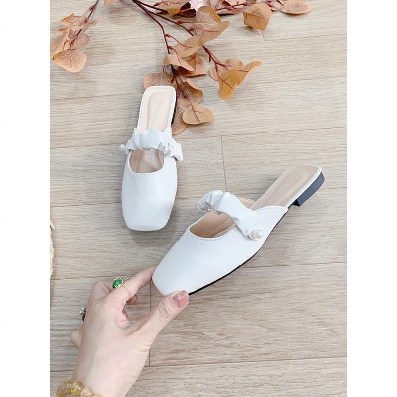 Sục bệt nữ quai ngang nhún ngọc đế bằng siêu nhẹ êm chân vnxk rẻ đẹp thời trang