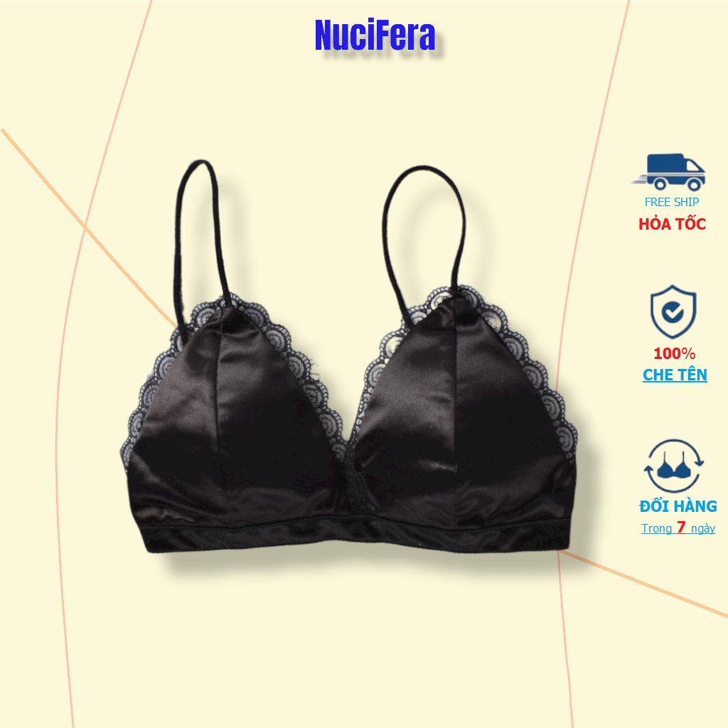 Áo Bra satin phi bóng đệm mỏng NuciFera Bra18