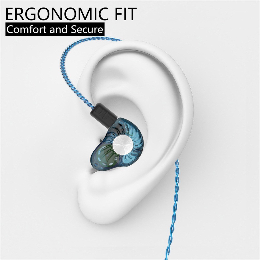 RevoNext RX8 DD+BA Hybrid Earphone HIFI DJ Monito Running Sport Headset Audio Noise Isolating Headphone HiFi Music Earbuds