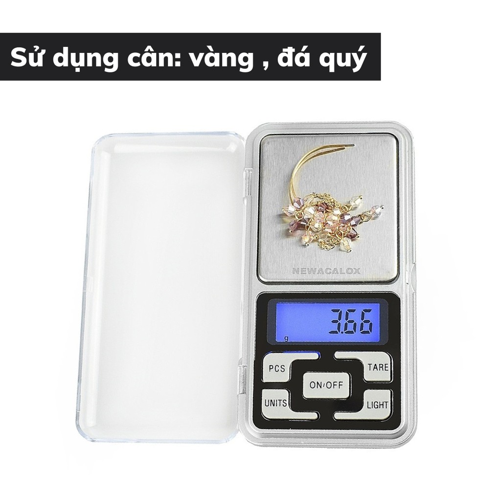 Cân tiểu ly điện tử mini trang sức pocket 0,01g - 200g bỏ túi nhà bếp siêu chính xác gọn nhẹ mang đi du lịch văn phòng