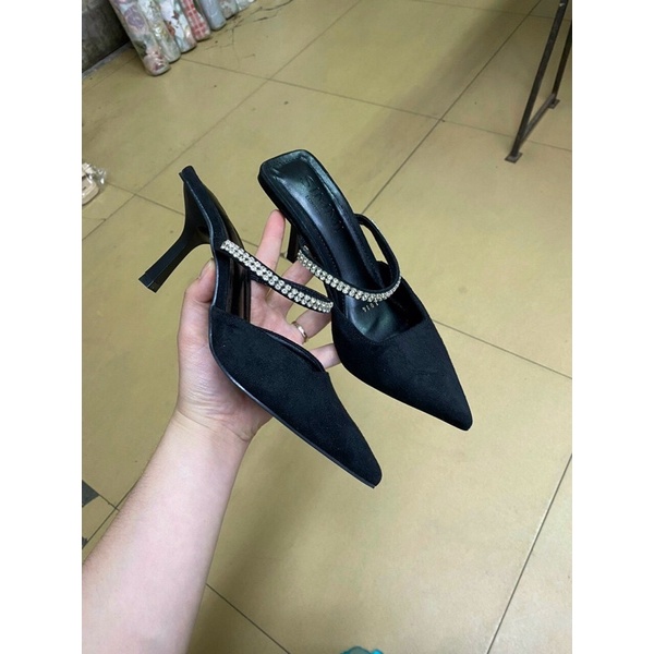 Guốc cao gót quai đá gót vuông 6-8 phân, sandal cao gót quai đá gót vuông 6-8cm