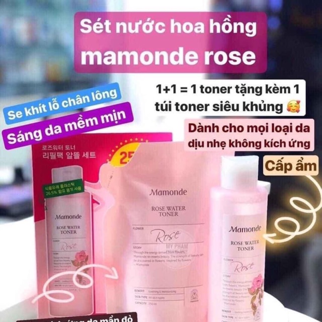 Set nước hoa hồng Mamonde