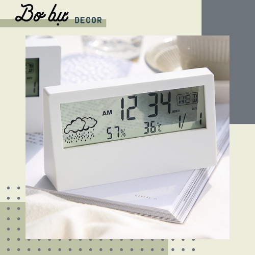 Đồng Hồ Báo Thức Điện Tử Led Để Bàn Thiết Kế Trong Suốt - Bơ Bự Decor