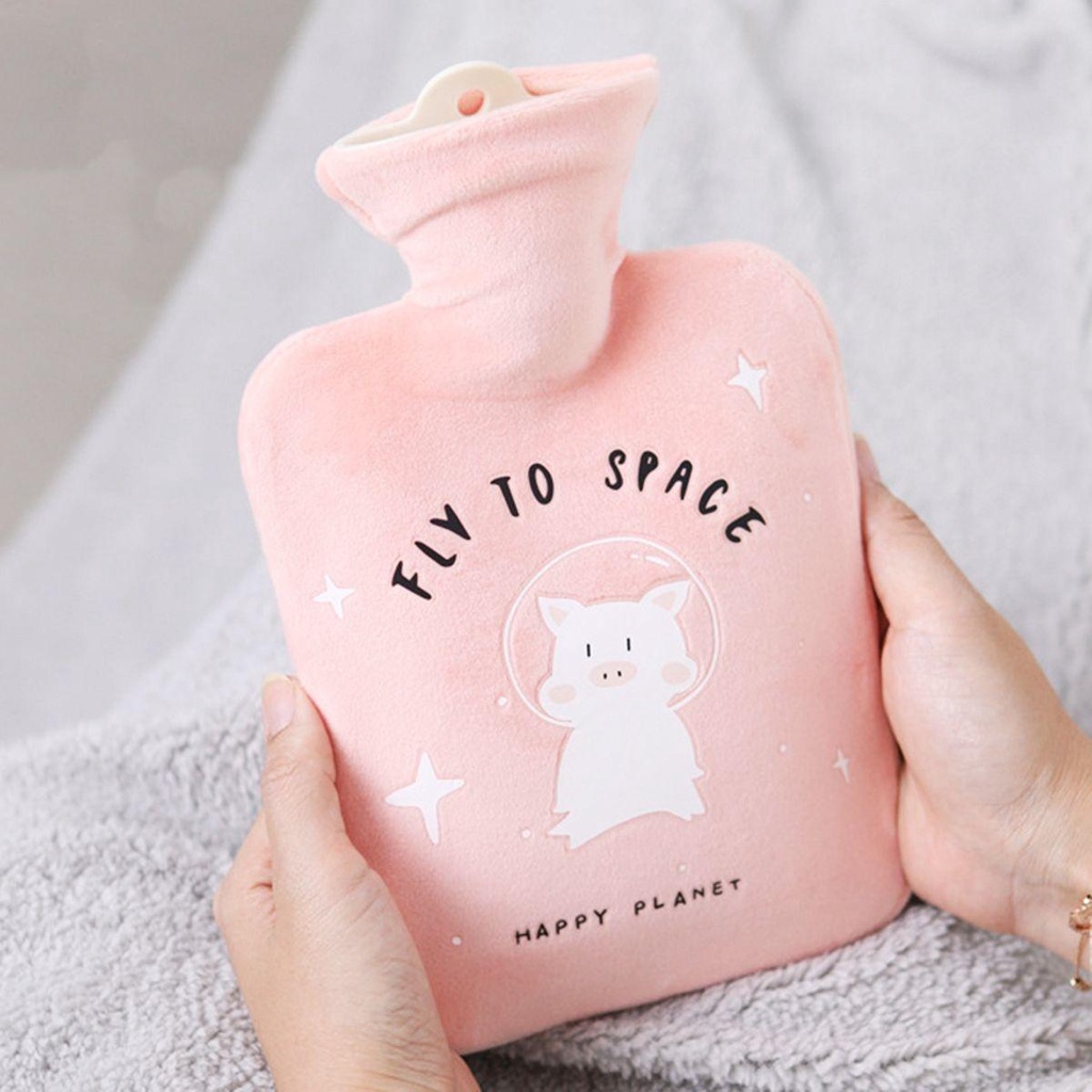 Túi Chườm Nước Nóng Phủ Bông Giữ Ấm An Toàn Họa Tiết Hoạt Hình Dễ Thương