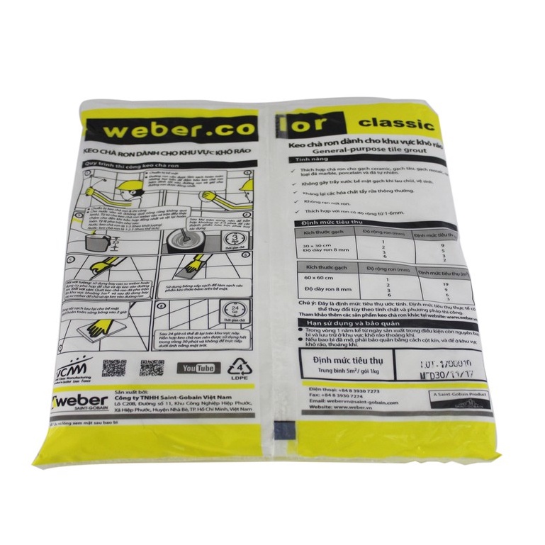 Keo chà ron gạch weber - Công nghệ Thái Lan