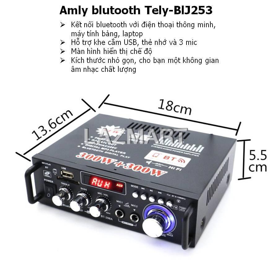 AMLY BLUTOOTH TELY-BLJ253, TỰ ĐỘNG LỌC NHIỄU, HỖ TRỢ KHE CẮM THẺ NHỚ, TRANG BỊ ĐIỀU KHIỂN TỪ XA-Ưu Đãi 50%