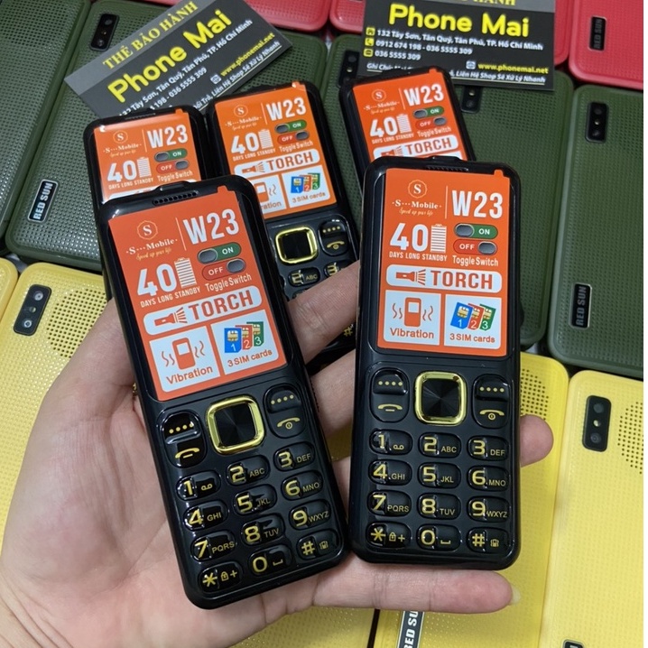 Điện Thoại 03 sim 03 sóng Pin Trâu 2500MAH Chính Hãng Smobile W23 Bảo Hành 12 Tháng