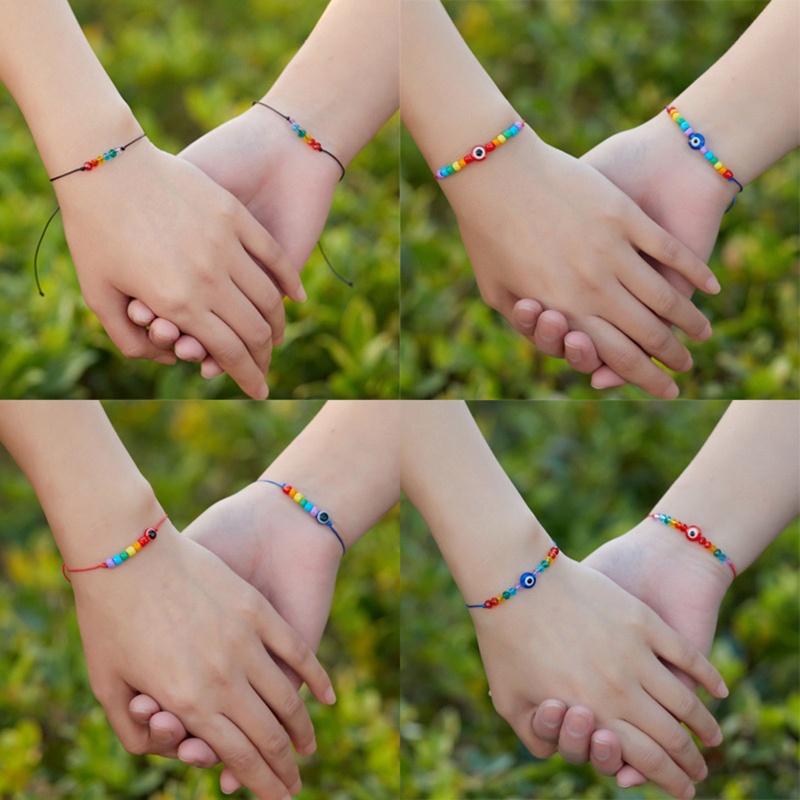 Vòng Tay Chuỗi Hạt Nhiều Màu Phong Cách Bohemian Thời Trang Cho Cặp Đôi