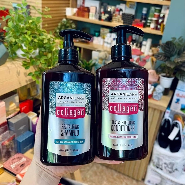 Bộ dầu gội xả Arganicare Collagen hàng pháp 400ml