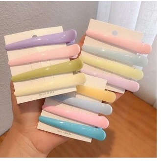 Combo 10 Kẹp Tóc Mái, Kẹp Tóc Trơn Màu Sắc Ngọt Ngào Hàn Quốc Xinh Xắn Cho Nữ