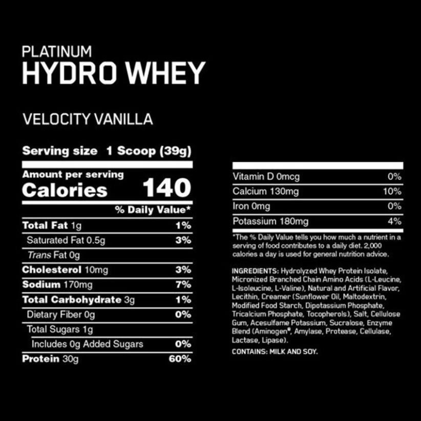 Sữa Tăng Cơ Giảm Mỡ Siêu Tinh Khiết PLATINUM HYDRO WHEY 3.5lbs ( 40 lần dùng )