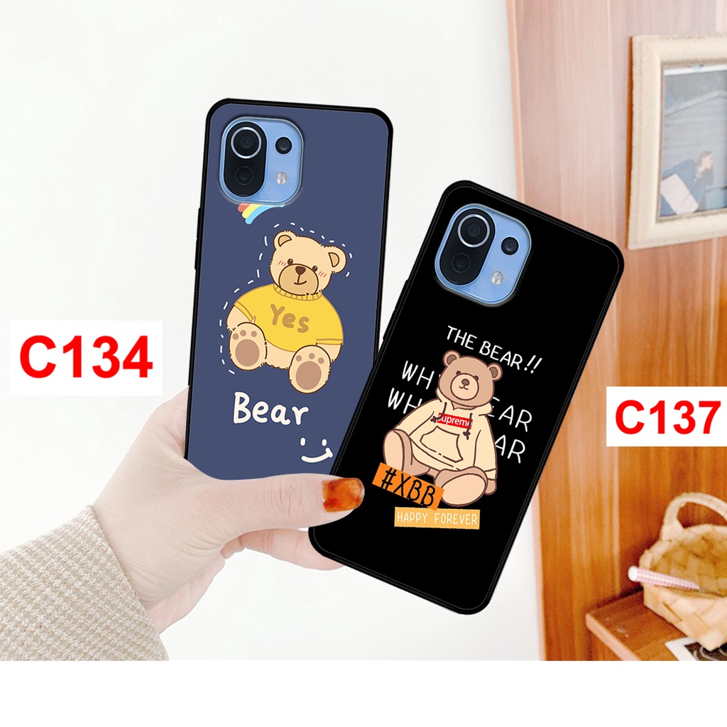 Ốp Xiaomi Mi 11 - Mi 11 Lite - Mi 11 Lite 5G NE in hình gấu bear cute, thời trang . ốp lưng xiaomi redmi rẻ bền đẹp.