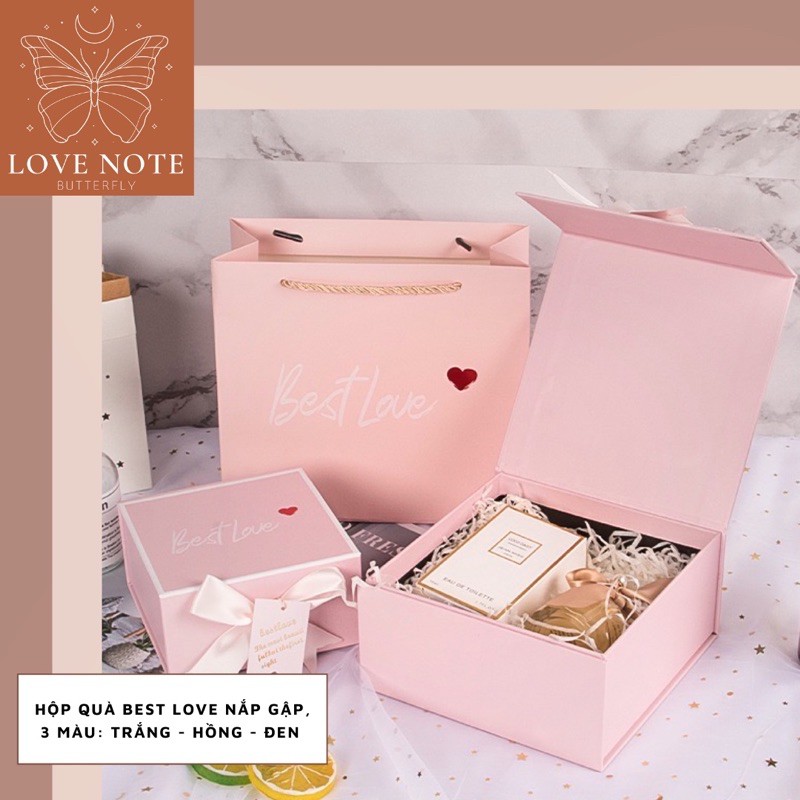 Hộp quà Best Love nắp gập - tặng sinh nhật, valentine 14/2, 8/3 20/10, giáng sinh, noel | BigBuy360 - bigbuy360.vn