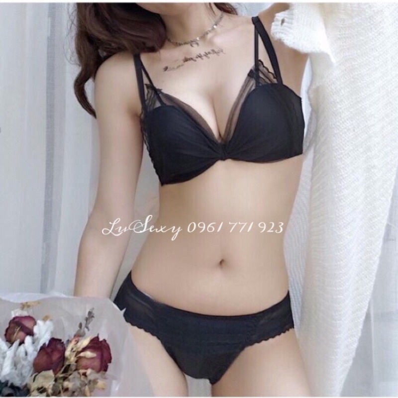 Quần Áo ngực ren NÀNG THƠ tiểu thư xinh xắn - Bộ đồ lót nữ ren không gọng cao cấp đệm mỏng màu da đen trắng kiểu cô dâu