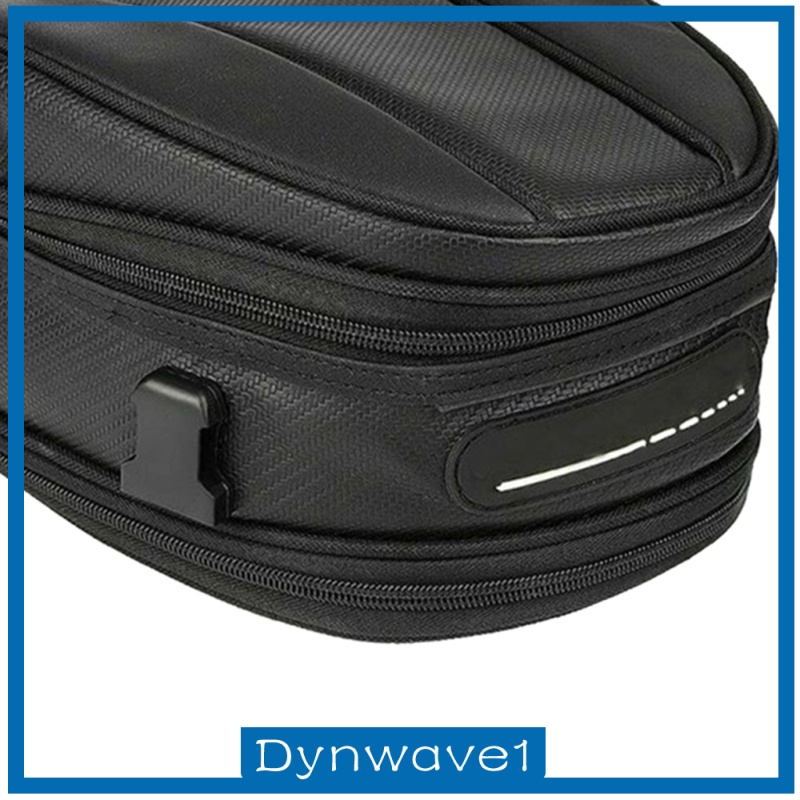 [DYNWAVE1]Motorcycle Tail Seat Bag Waterproof 30x21.5x20cm Black Multifunctional