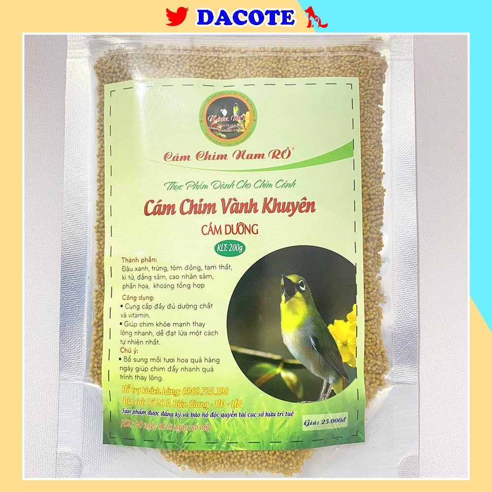 Cám chim vành khuyên Nam Rô cao cấp giá rẻ cho chim dưỡng khối lượng 200gram