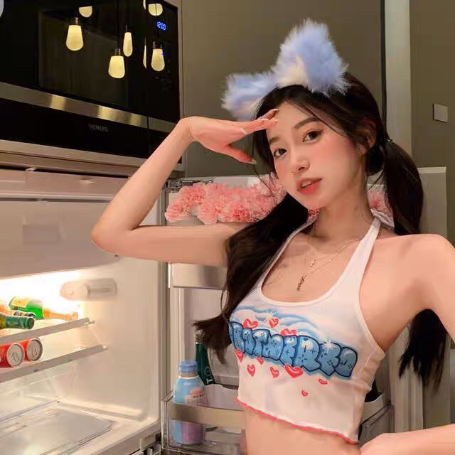 áo yếm in chữ nhỏ siêu dễ thương
