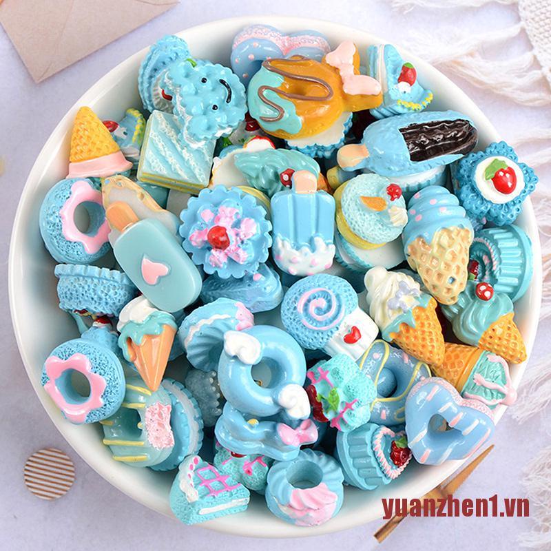 Set 10 Phụ Kiện Trang Trí Ốp Điện Thoại Hình Bánh Kẹo Dễ Thương