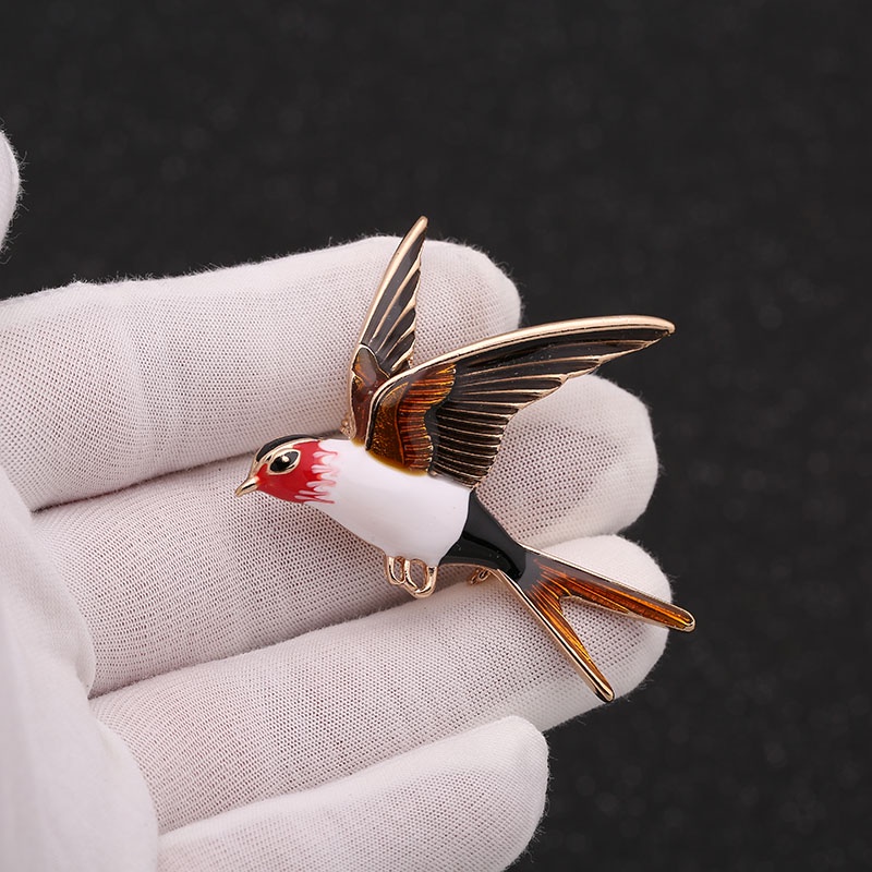 Ghim Cài Áo Hình Chim Én Nhiều Màu Sắc Thời Trang