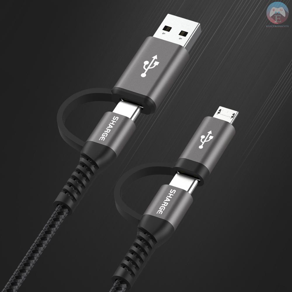 XIAOMI Dây Cáp Chuyển Đổi Usb-A Sang Micro Usb-C 4 Trong 1 Tiện Dụng