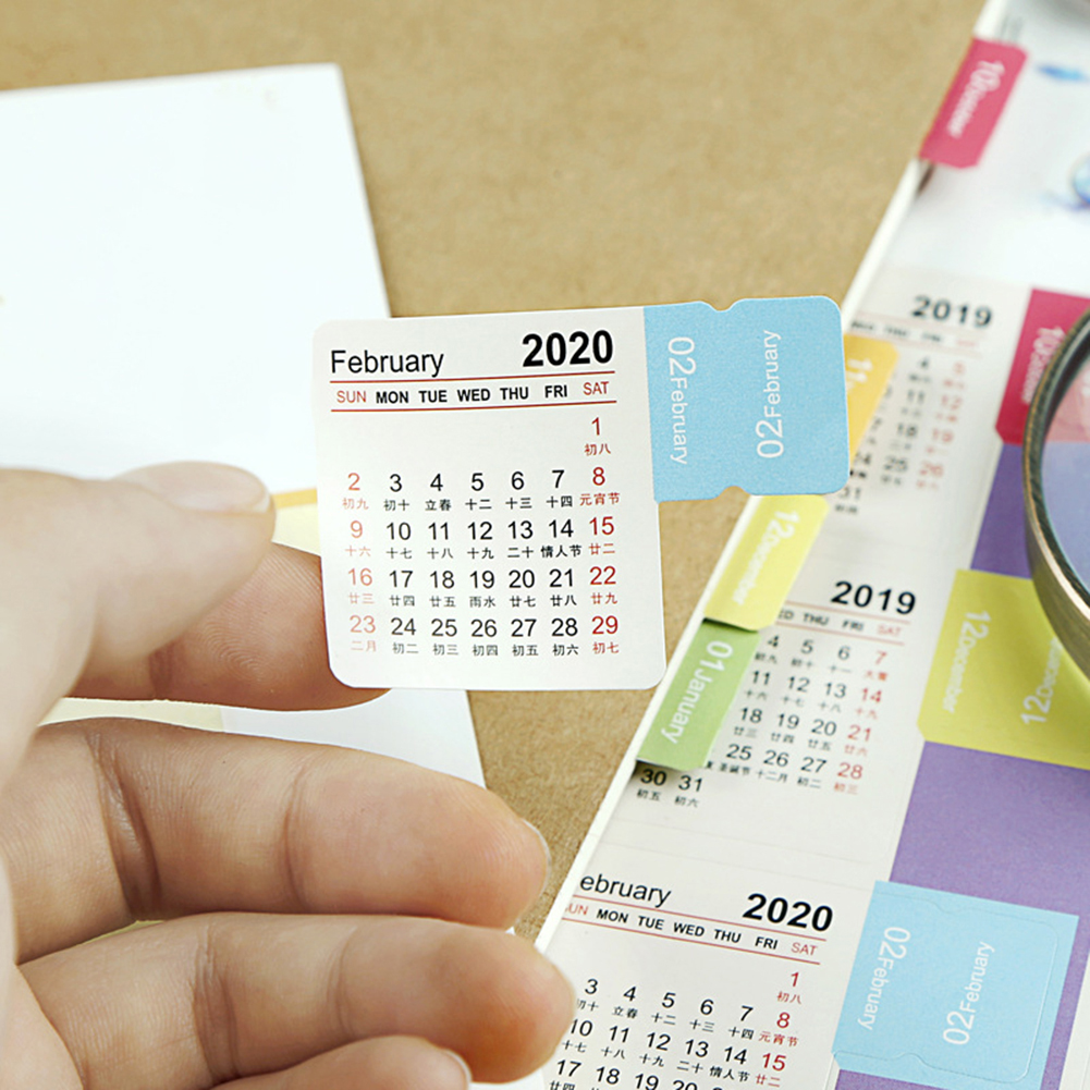 someryer 2Pcs New Year Calendar DIY Sticker Label Learning Table Schedule Planner Marker