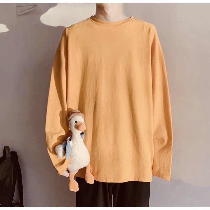 Áo tay dài cotton trơn 13 màu form rộng style unisex nam nữ đều mặc được (có ảnh thật) - LC | BigBuy360 - bigbuy360.vn