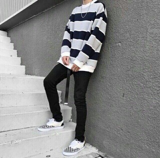Áo Sweater Stripe - Unisex Nam Nữ