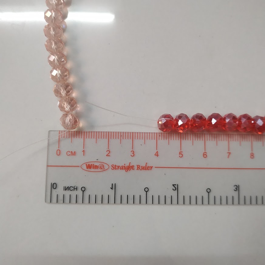 Dây hạt pha lê bánh cam 8mm (khoảng 67 hạt) - Nguyên liệu đính áo, kết cườm