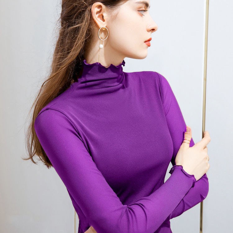 Áo lưới tay dài cổ cao thời trang thu đông 2023 thanh lịch cho nữ