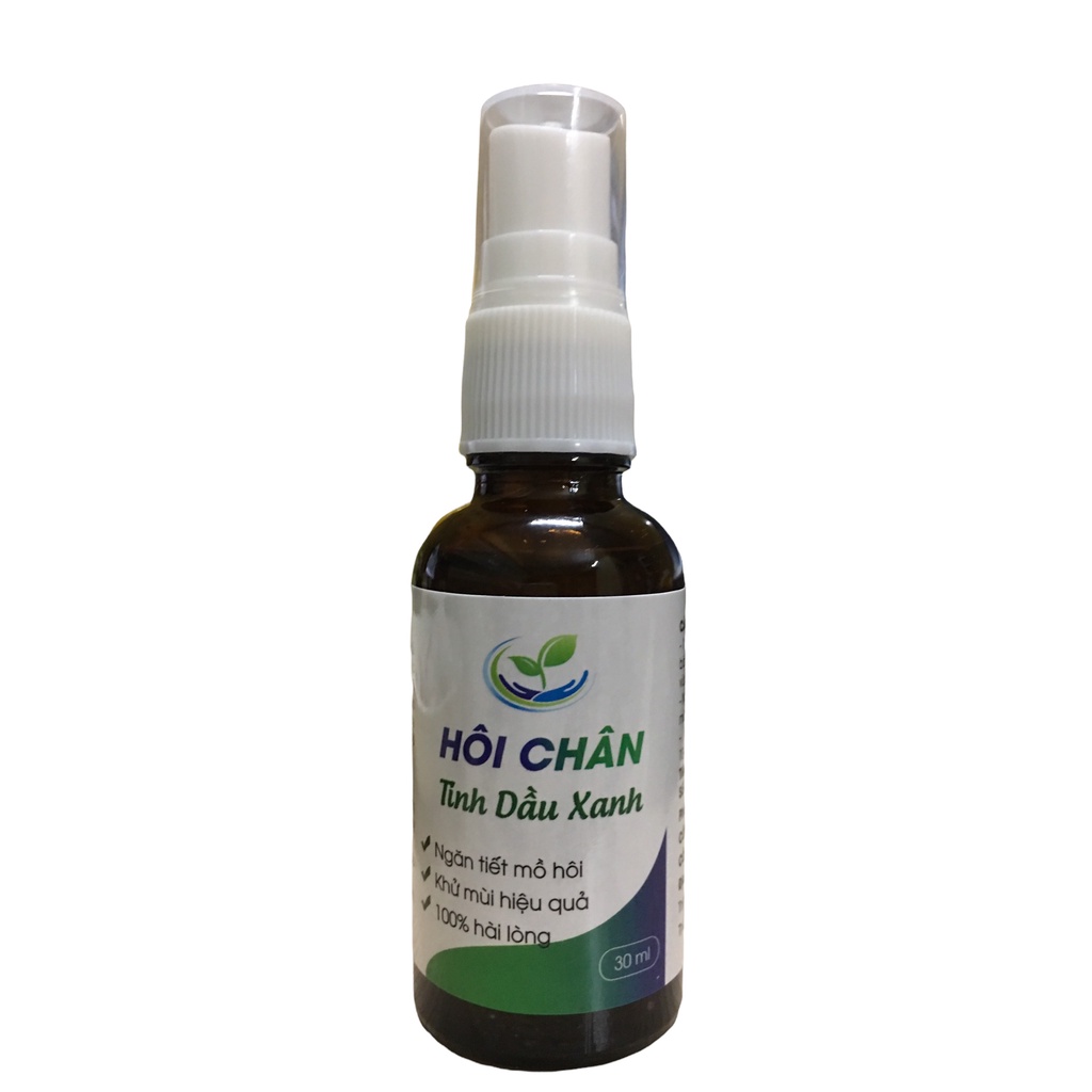 Xịt Khử Mùi Hôi Chân Tinh Chất Thiên Nhiên 100% Organic, Hàng Chính Hãng Tinh Dầu Xanh Chai 30ml