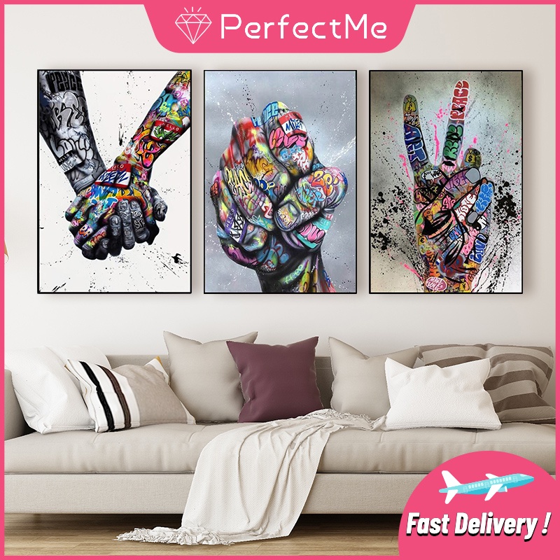 Bộ tranh đính đá 5D họa tiết đường phố Graffiti độc đáo kích thước 30x40cm DIY dùng trang trí nhà cửa