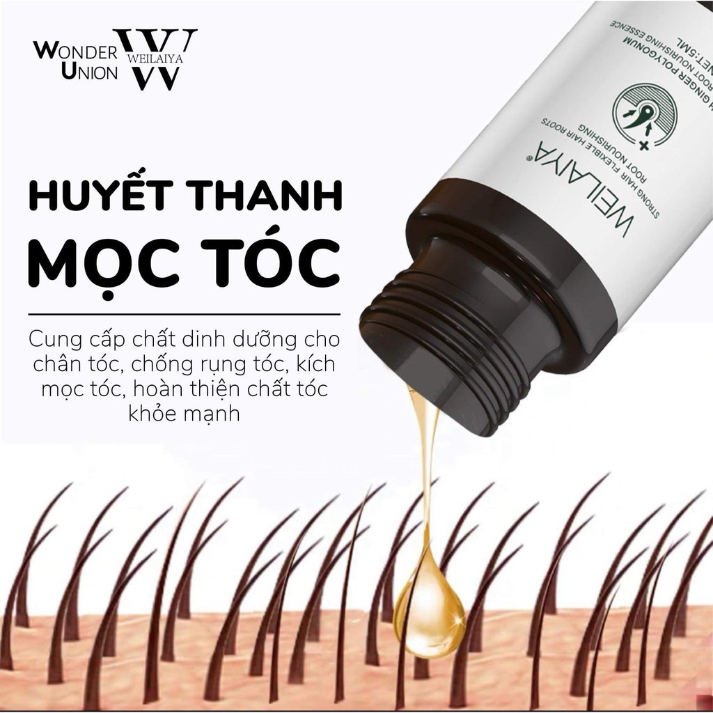 Serum Mọc Tóc, Tinh Chất Dưỡng Tóc, Kích Thích Mọc Nhanh Dài Weilaiya Hộp 8 Chai