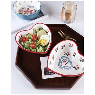 Bát sứ cherry hình tim cỡ lớn 21cm  [Rẻ nhất Shopee]