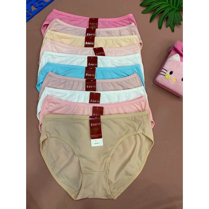 💓BIGSIZE💓 Bộ 10 Quần Lót Nữ Cotton Thái BIGSIZE Trơn Co Giãn 4 Chiều Thoải Mái QL3014