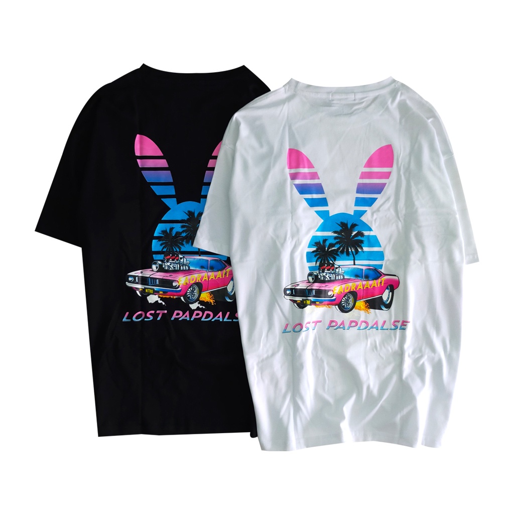 Áo thun unisex tay lỡ form rộng rabbit car, áo phông phom rộng cổ tròn chất cotton mềm mịn thương hiệu Otherstyle
